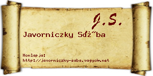 Javorniczky Sába névjegykártya